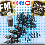 YEAH RACING - Alloy 55mm Damper Shocks Set 4pcs GREY Fits TT02 (DSG-0055GM)
