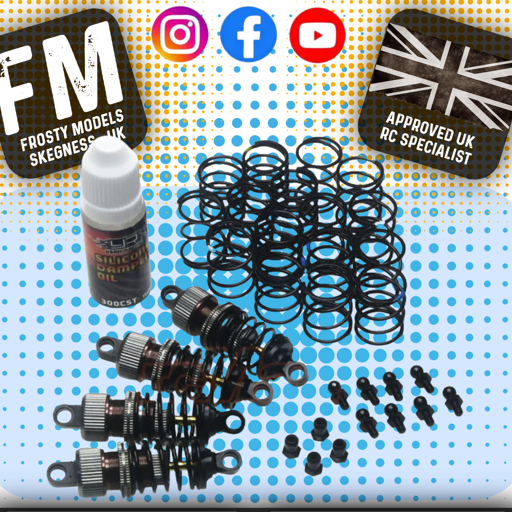 YEAH RACING - Alloy 55mm Damper Shocks Set 4pcs GREY Fits TT02 (DSG-0055GM)