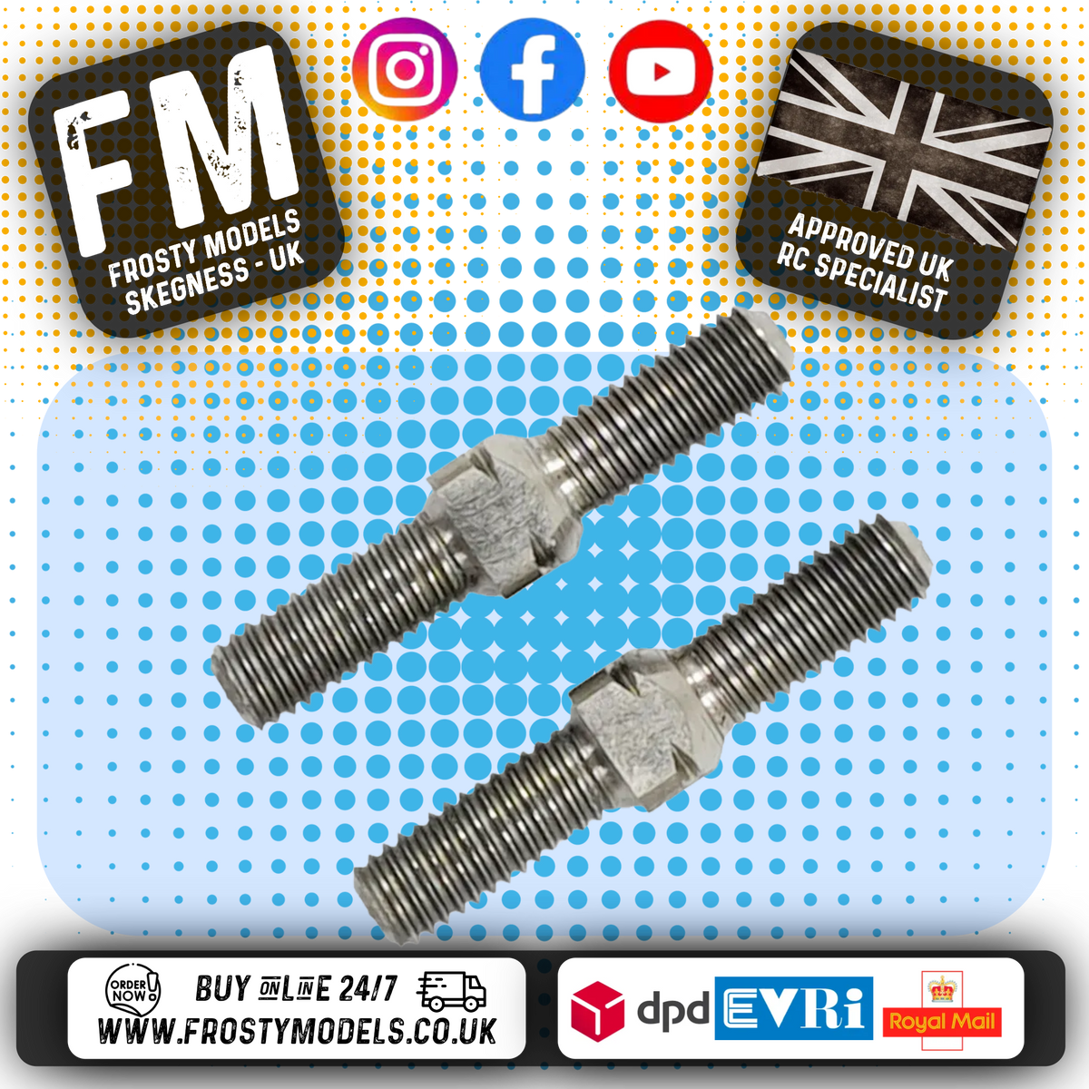 YEAH RACING - 64 Titanium Turnbuckle 3x18mm 2pcs - TBTI-0318