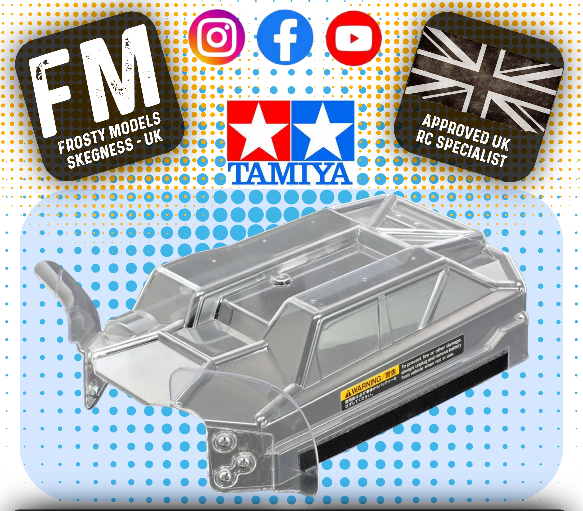 TAMIYA - 22023 Lexan Clear TT-02 CHASSIS COVER SET - Supplied Uncut in Polycarbonate