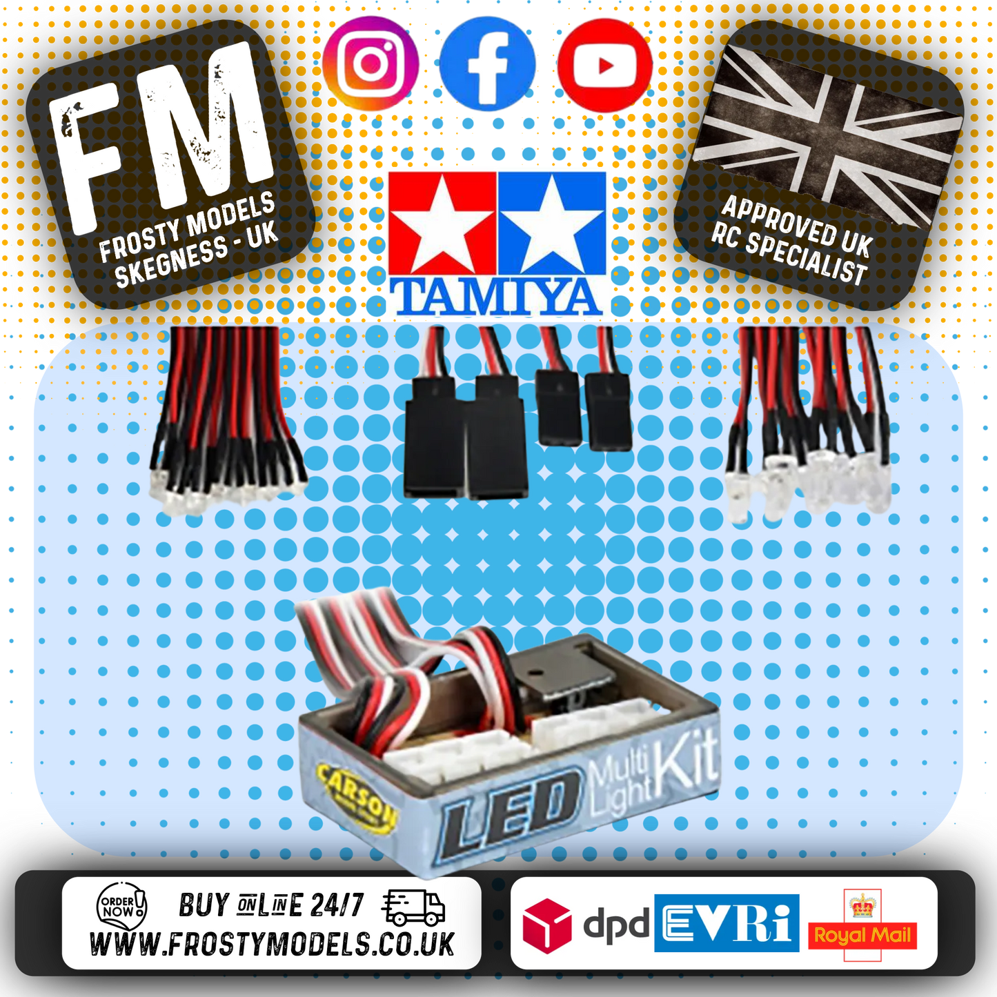 Carson - Tamiya 1/14 Tractor Truck LED Multi LIGHT SET & Module - Demo Mode, Flash, Brake, Plug & Play - C906166