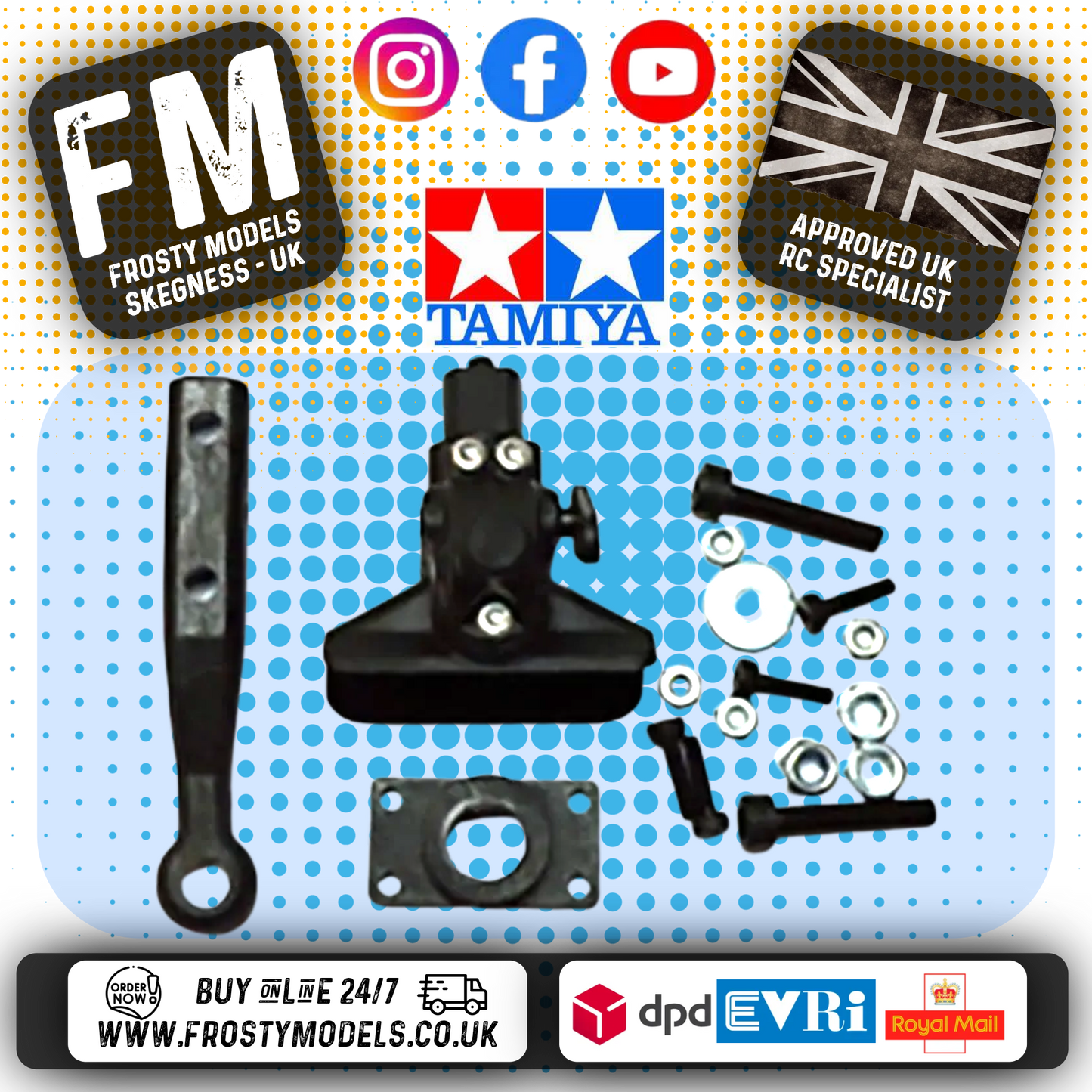 Carson - Tamiya 1/14 Tractor Truck Tow Bar for Dolly Trailers (working hitch Via Servo) - C907182