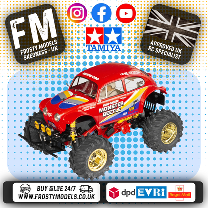 Tamiya 58618 - (Back Order Due JULY 2025) RC Monster Beetle 2015 Kit 1/10 Monster Truck - (ESC & MOTOR only)