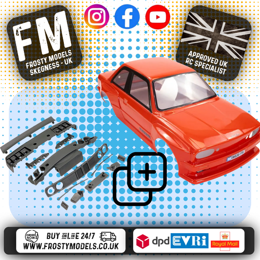 FTX - BMW E30 EVO Painted Body & Accessory Bundle Pack FTX10579 + FTX1058R (RED Body)