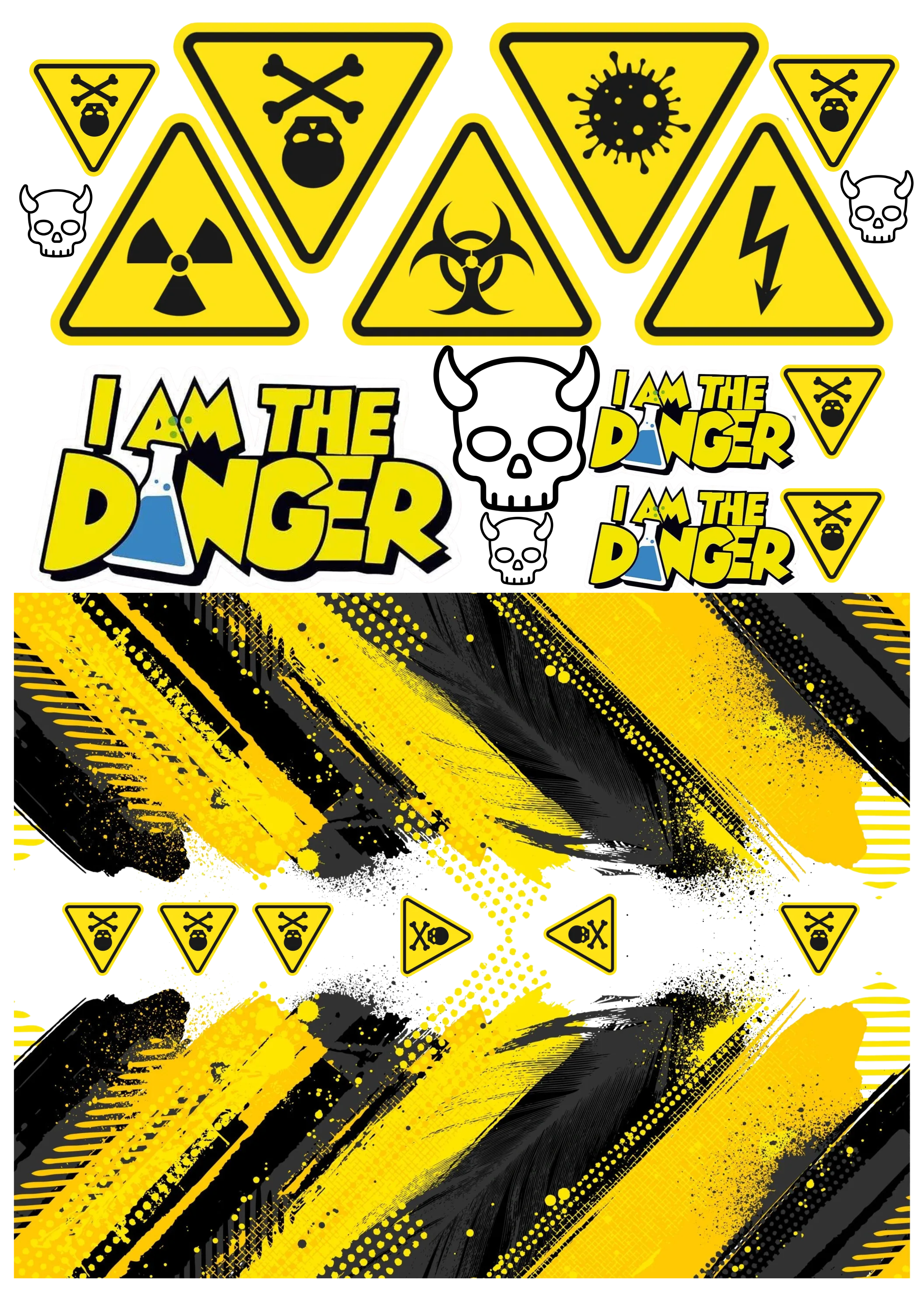 RC Car, Truck Stickers 1/10 Decals - 'I am the Danger' Livery - Super High Quality A4 Sheet