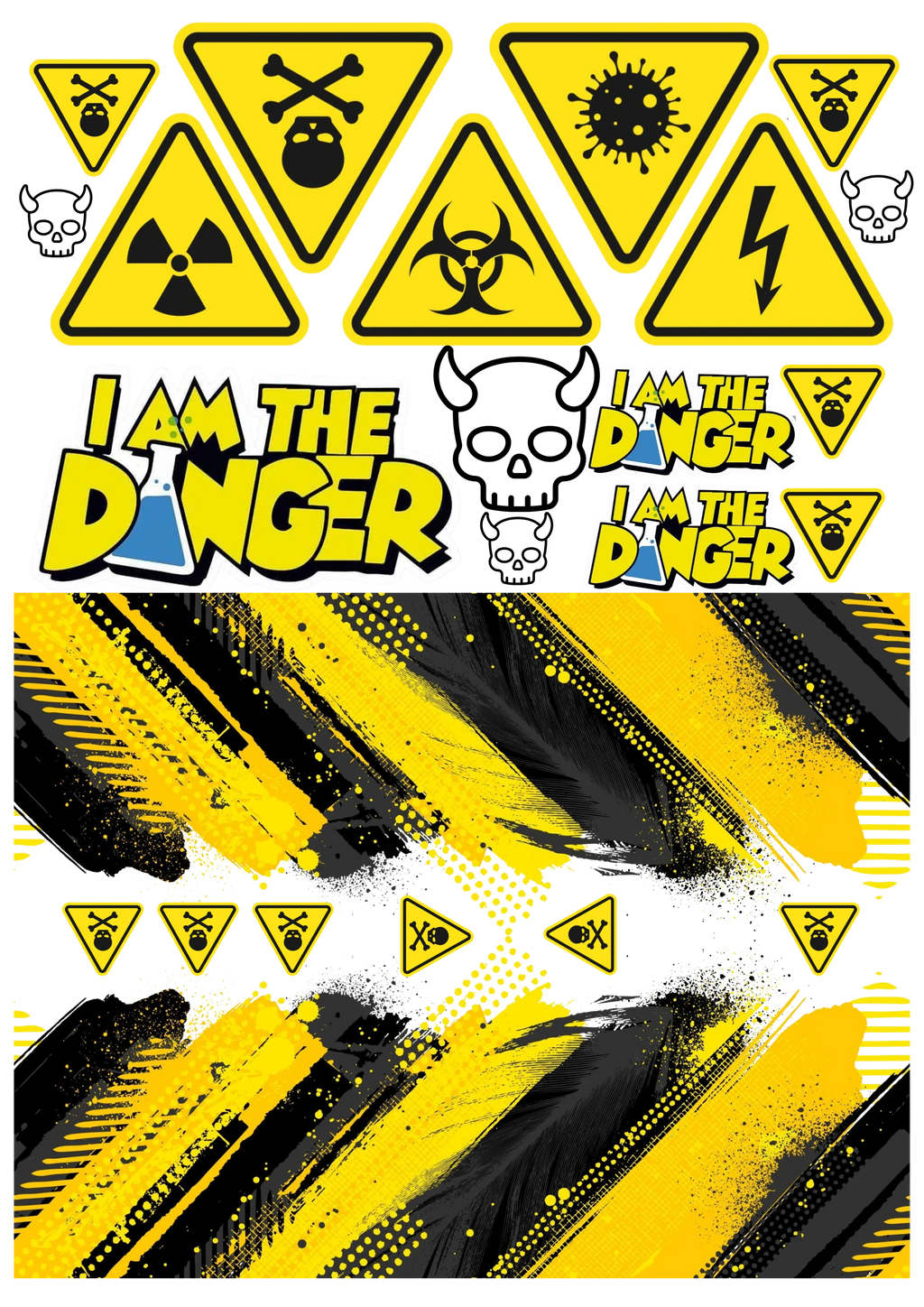 RC Car, Truck Stickers 1/10 Decals - 'I am the Danger' Livery - Super High Quality A4 Sheet
