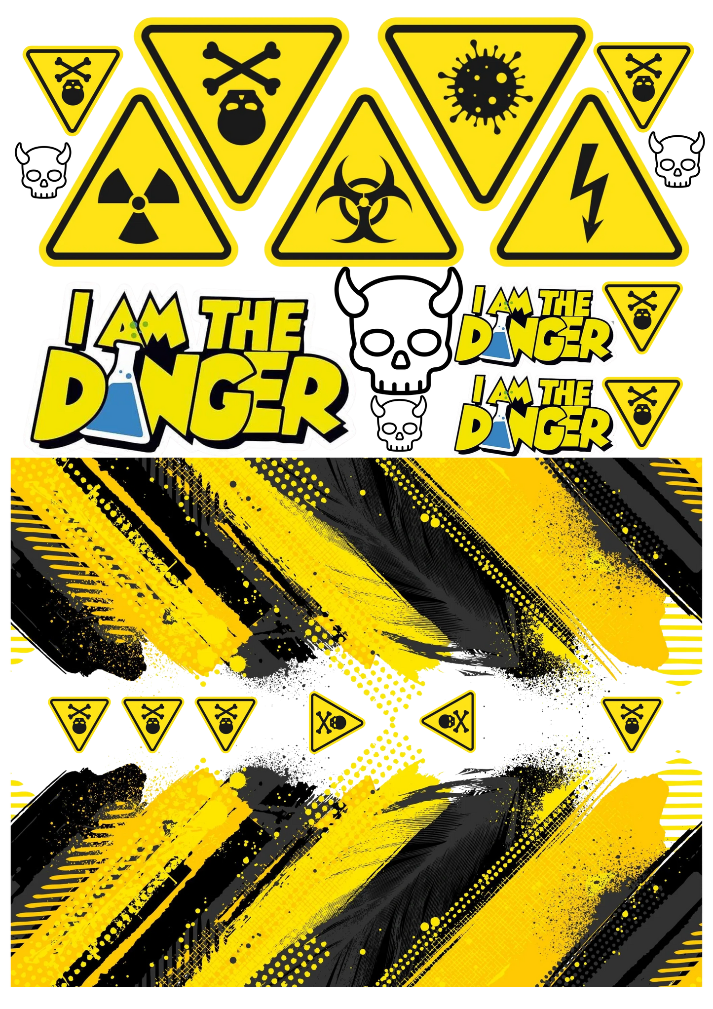 RC Car, Truck Stickers 1/10 Decals - 'I am the Danger' Livery - Super High Quality A4 Sheet