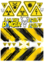 RC Car, Truck Stickers 1/10 Decals - 'I am the Danger' Livery - Super High Quality A4 Sheet