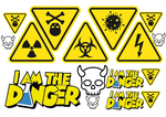 RC Car, Truck Stickers 1/10 Decals - 'I am the Danger' WARNINGS - Super High Quality A5 Sheet