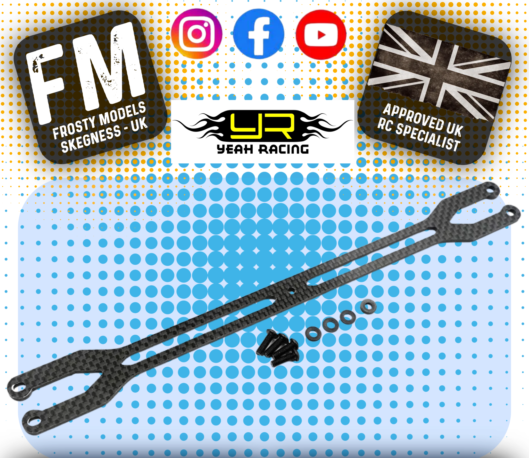 YEAH RACING - 2.2mm Graphite Upper Deck For Tamiya TT02 Series - TATT-079BK