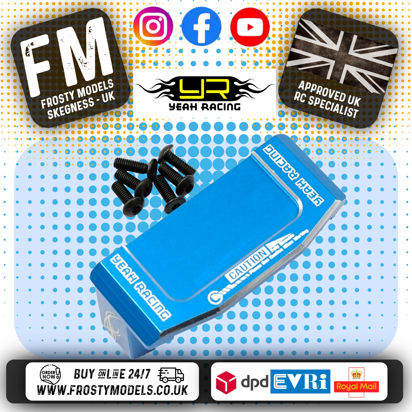 YEAH RACING - Aluminum Servo Mount For Tamiya TT02 Series (BLUE) - TATT-057BU