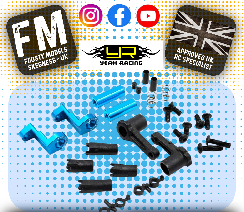YEAH RACING - Aluminum 7075 Plastic Anti Tweak Battery Holder For Tamiya TT01 & TT02 - TATT-055BU