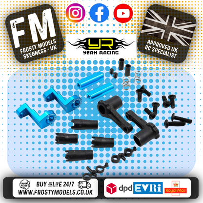 YEAH RACING - Aluminum 7075 Plastic Anti Tweak Battery Holder For Tamiya TT01 & TT02 - TATT-055BU