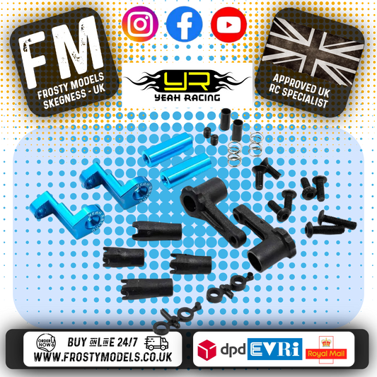 YEAH RACING - Aluminum 7075 Plastic Anti Tweak Battery Holder For Tamiya TT01 & TT02 - TATT-055BU