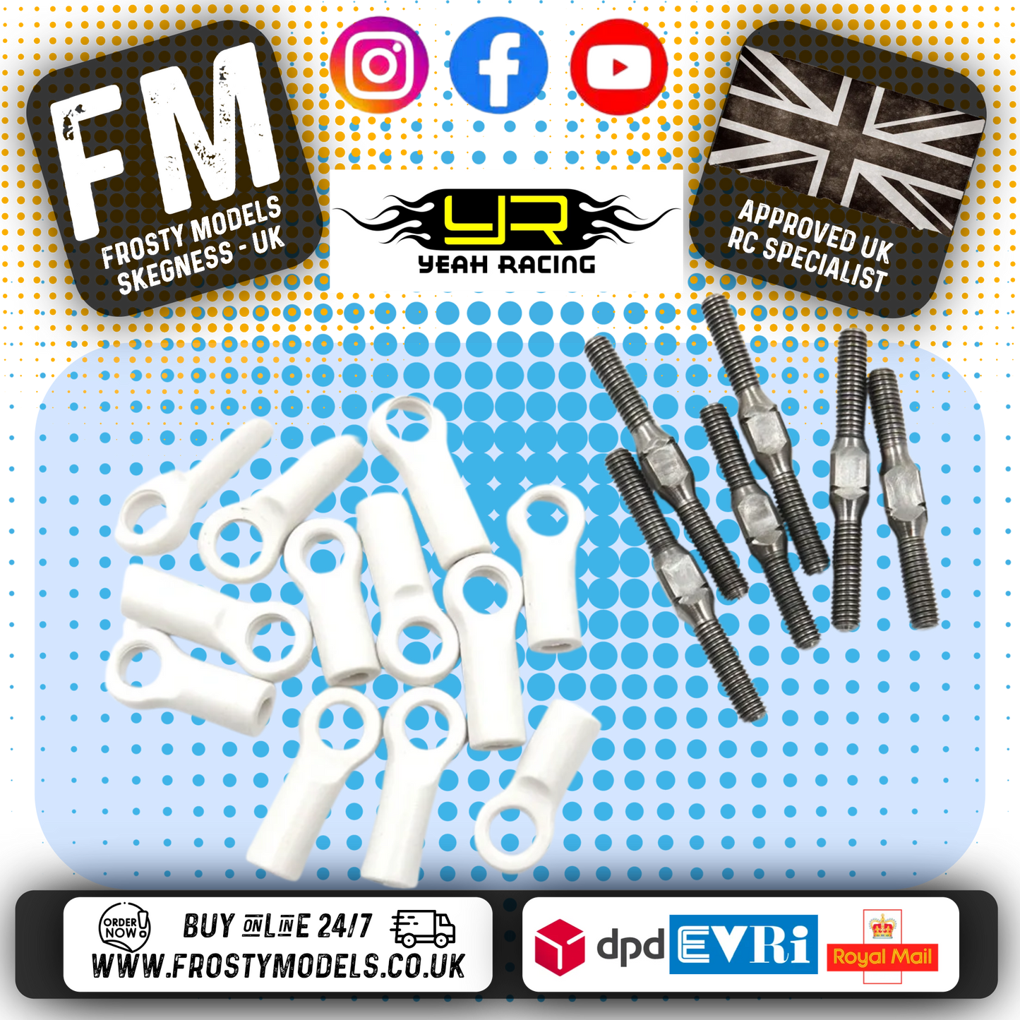 YEAH RACING - 64 Titanium Turnbuckle Set For TATT-S04 - TATT-052 TT02 COMPETITION UPGRADE KIT