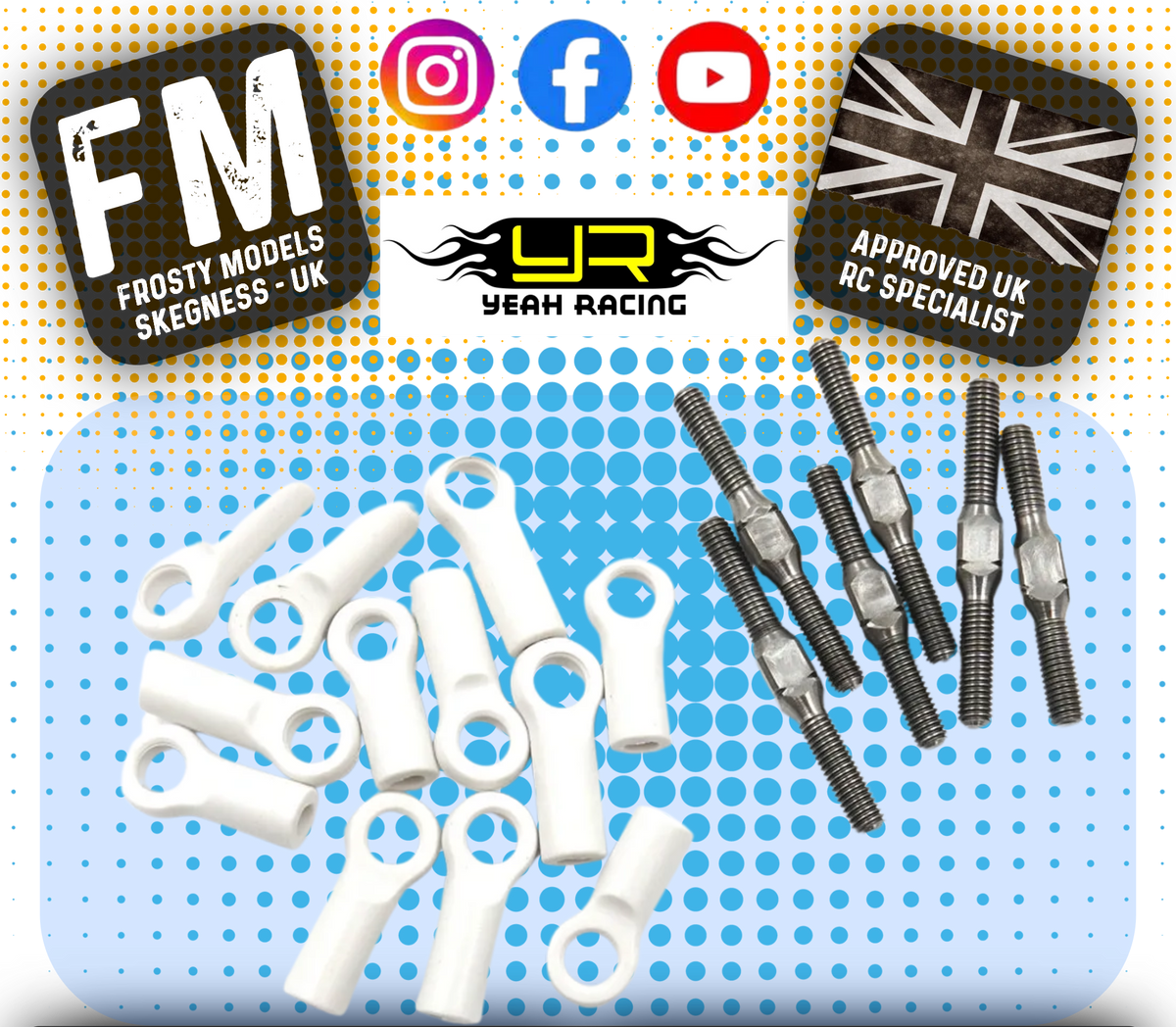 YEAH RACING - 64 Titanium Turnbuckle Set For TATT-S04 - TATT-052 TT02 COMPETITION UPGRADE KIT