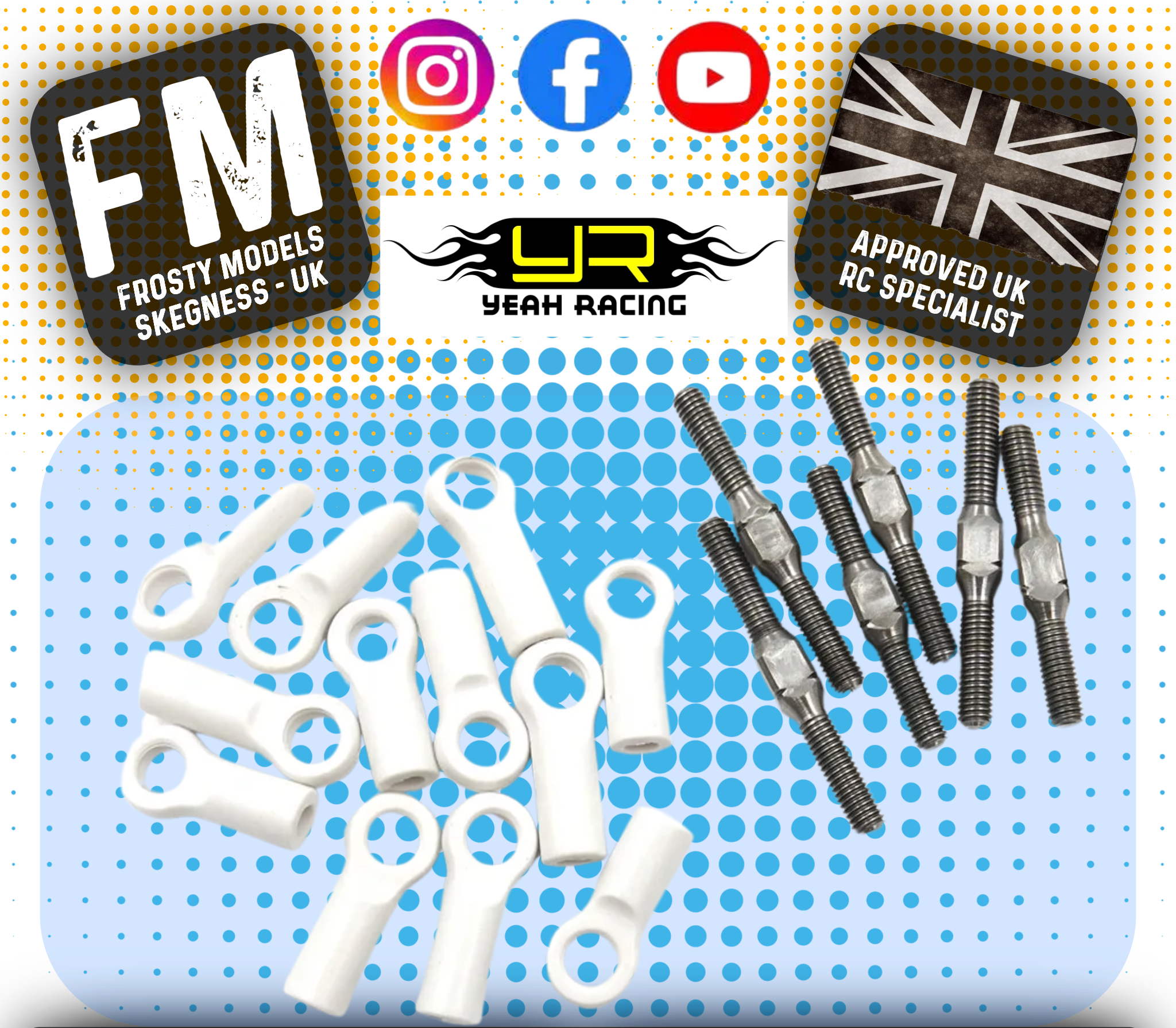 YEAH RACING - 64 Titanium Turnbuckle Set For TATT-S04 - TATT-052 TT02 COMPETITION UPGRADE KIT