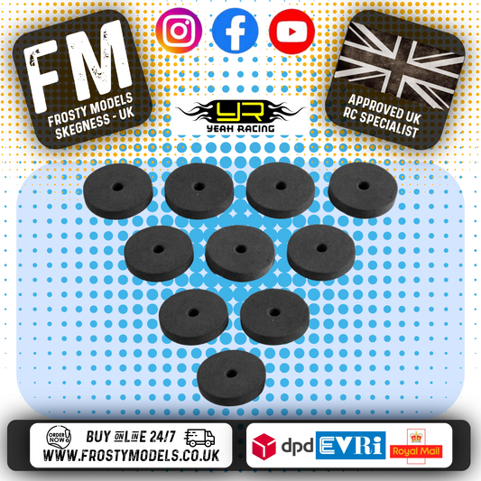 YEAH RACING - Body Protect Sponge Pad Set (BK) 10 pcs 4mm thickness - YA-0242BK