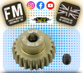 YEAH RACING - 22T Aluminum 7075 Hard Coated Motor Pinion 0.6 MOD (FITS TT01E & TT02 + MOST TAMIYA RC) MG-06P22T