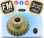 YEAH RACING - 21T Aluminum 7075 Hard Coated Motor Pinion 0.6 MOD (FITS TT01E & TT02 + MOST TAMIYA RC) MG-06P21T
