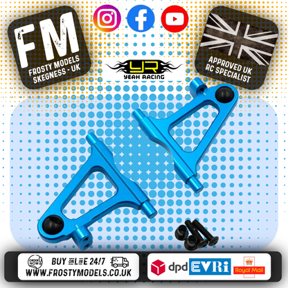 YEAH RACING - Aluminum Front Lower Arm Set For Tamiya TT02 - T02-001BU
