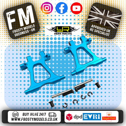 YEAH RACING - Aluminum Rear Lower Arm Set For Tamiya TT02 - TT02-002BU
