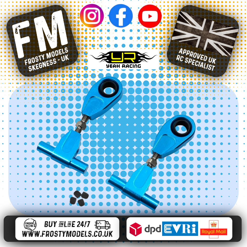 YEAH RACING - Aluminum Adjustable Front Upper Arm Set For Tamiya TT02 - TT02-003BU