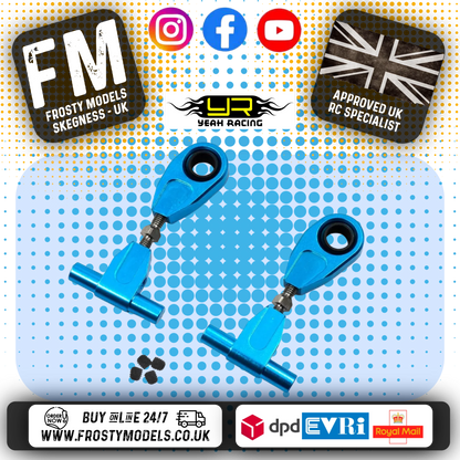 YEAH RACING - Aluminum Adjustable Front Upper Arm Set For Tamiya TT02 - TT02-003BU