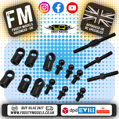 YEAH RACING - Adjustable Steering Tie-Rod Set For Tamiya TT02 & TT01E - TT02-012