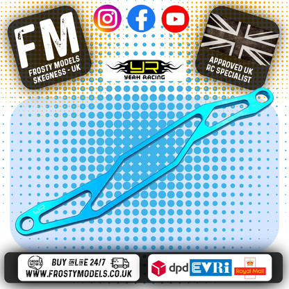 YEAH RACING - Aluminum Battery Plate For Tamiya TT02 TT02B - TT02-022BU (FITS TT02, TT02B, TT02 SRX, TT02 SR, TT02 Type-S)