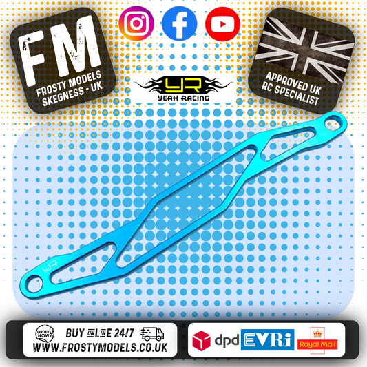 YEAH RACING - Aluminum Battery Plate For Tamiya TT02 TT02B - TT02-022BU (FITS TT02, TT02B, TT02 SRX, TT02 SR, TT02 Type-S)