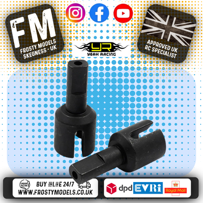 YEAH RACING - Steel Front / Rear Unit Cup Joint For Tamiya TT02 - TT02-017 (use with steel universal driveshafts)