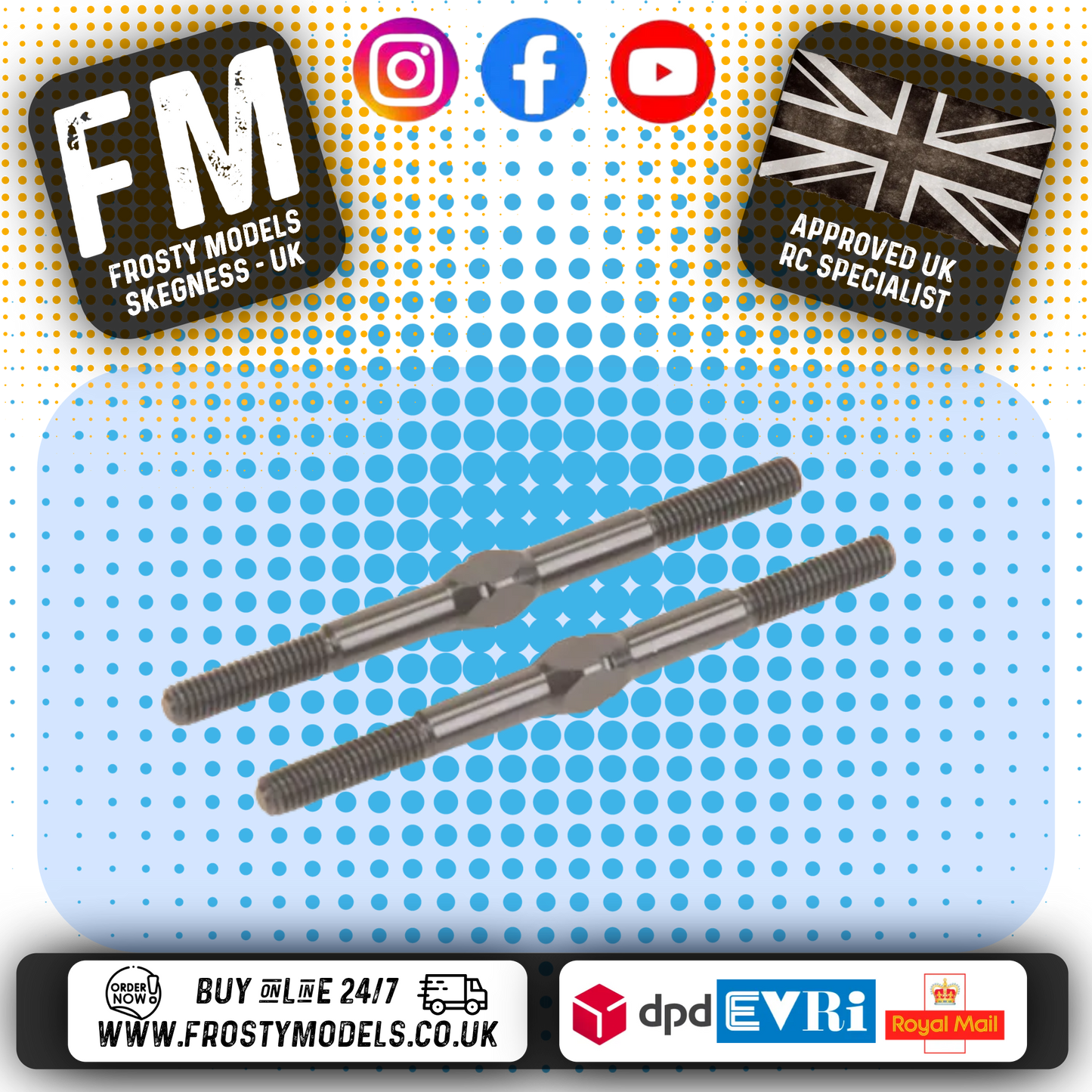SCHUMACHER - Alloy M3 Turnbuckle - 45mm Long - Black (1 Pair) - U8265