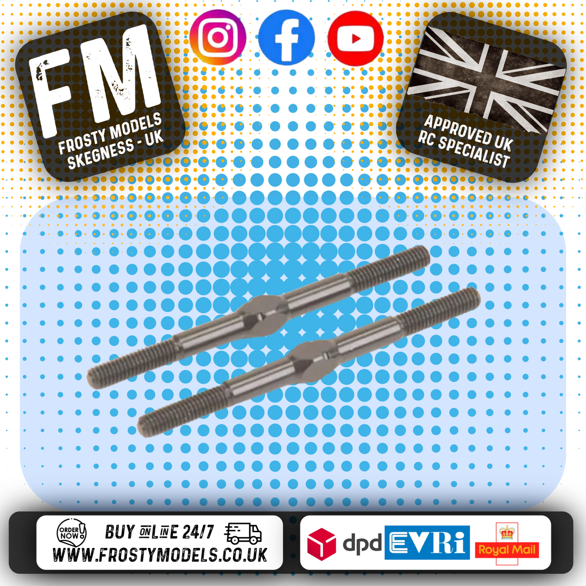 SCHUMACHER - Alloy M3 Turnbuckle - 45mm Long - Black (1 Pair) - U8265