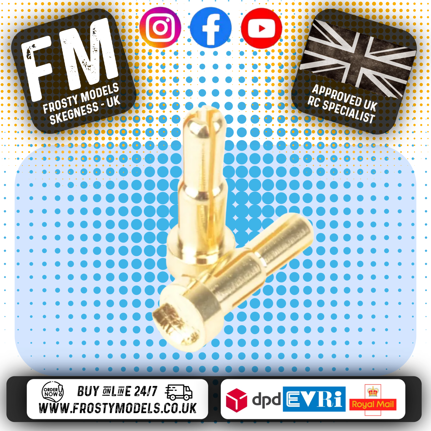 MK - RC Battery Connector 4mm & 5mm Bullets Dual Stage - 2pcs - MK2912