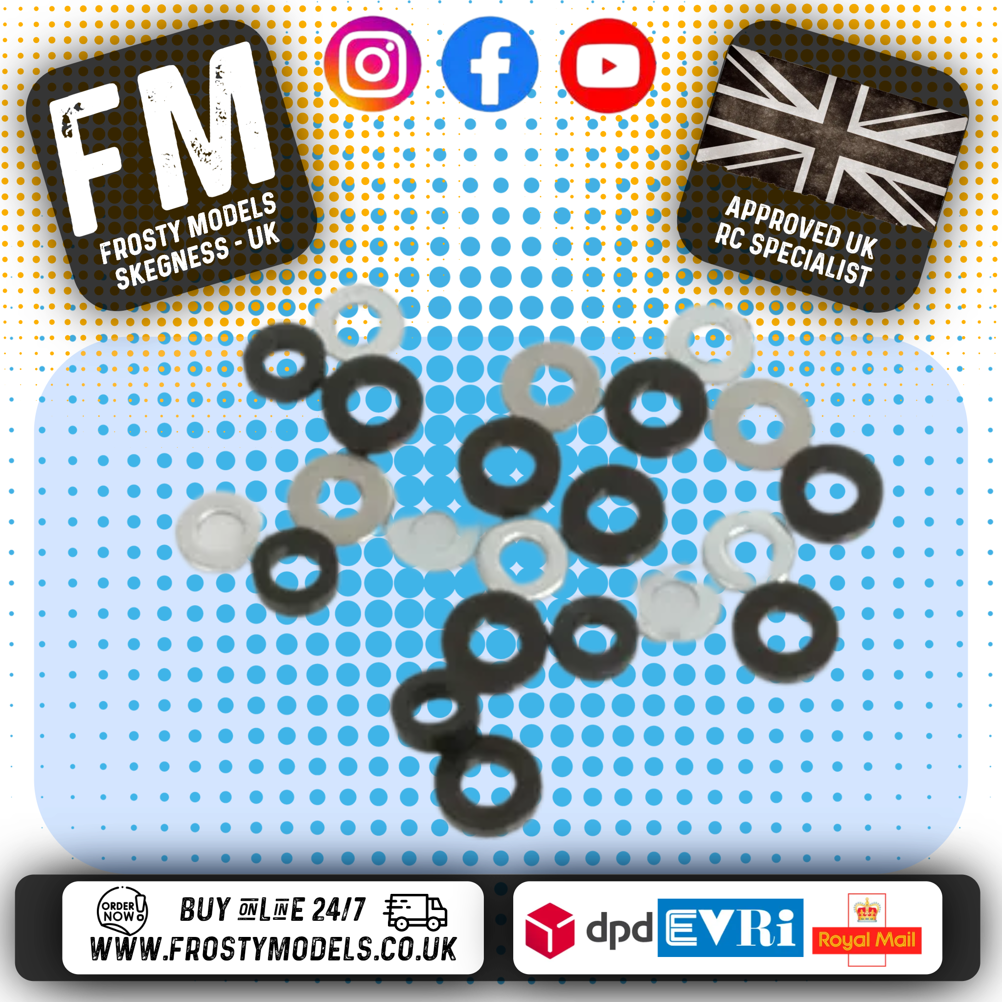 SCHUMACHER RC - (BLACK) M3 WASHERS/SPACERS/SHIMS - (Assorted) U1548