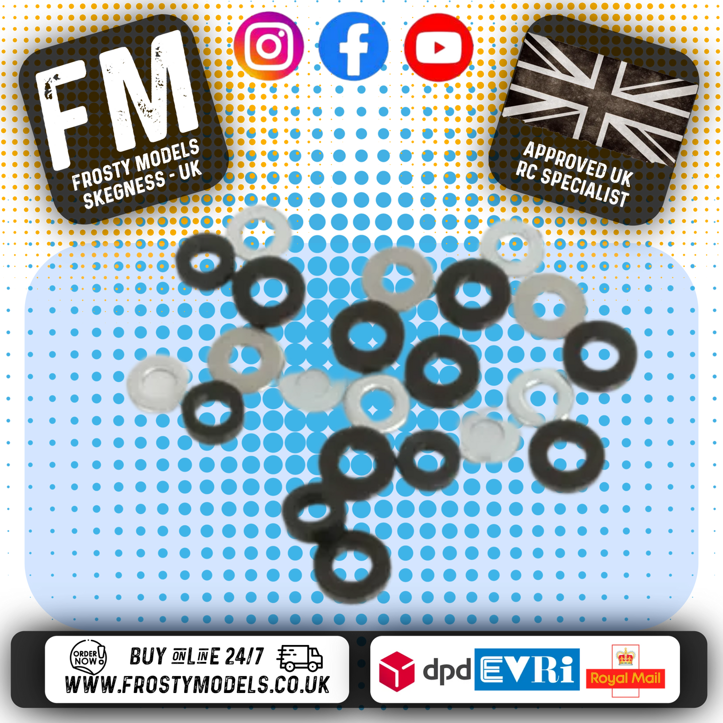 SCHUMACHER RC - (BLACK) M3 WASHERS/SPACERS/SHIMS - (Assorted) U1548