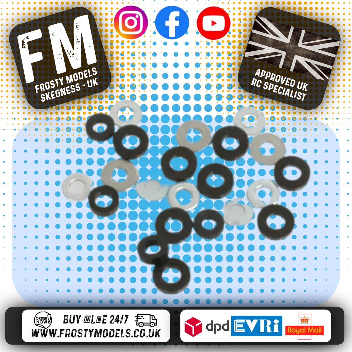 SCHUMACHER RC - (BLACK) M3 WASHERS/SPACERS/SHIMS - (Assorted) U1548