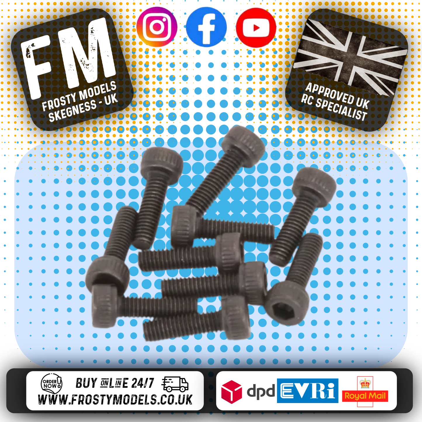 SCHUMACHER RC - (BLACK) M3 CAP Head Bolts 10mm (10PCS) - U7113