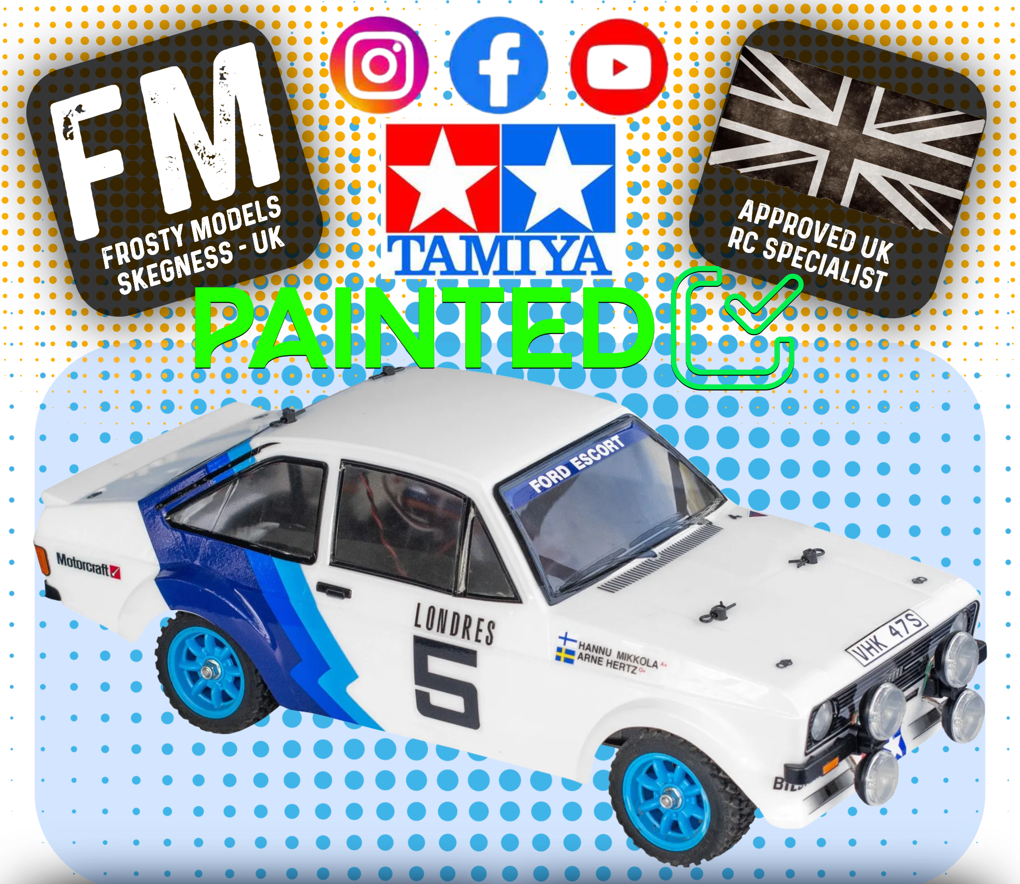 TAMIYA 58687 - Ford Escort Mk II Rally MF01X RC 4WD Car Kit - (Inc's ESC & Motor) (PRE-PAINTED WHITE)