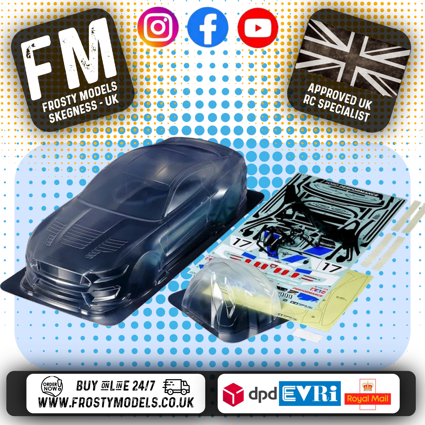 TAMIYA 51614 - RC BODY SET FORD MUSTANG GT4 1/10 (190MM WIDE / 256MM STANDARD WHEELBASE)