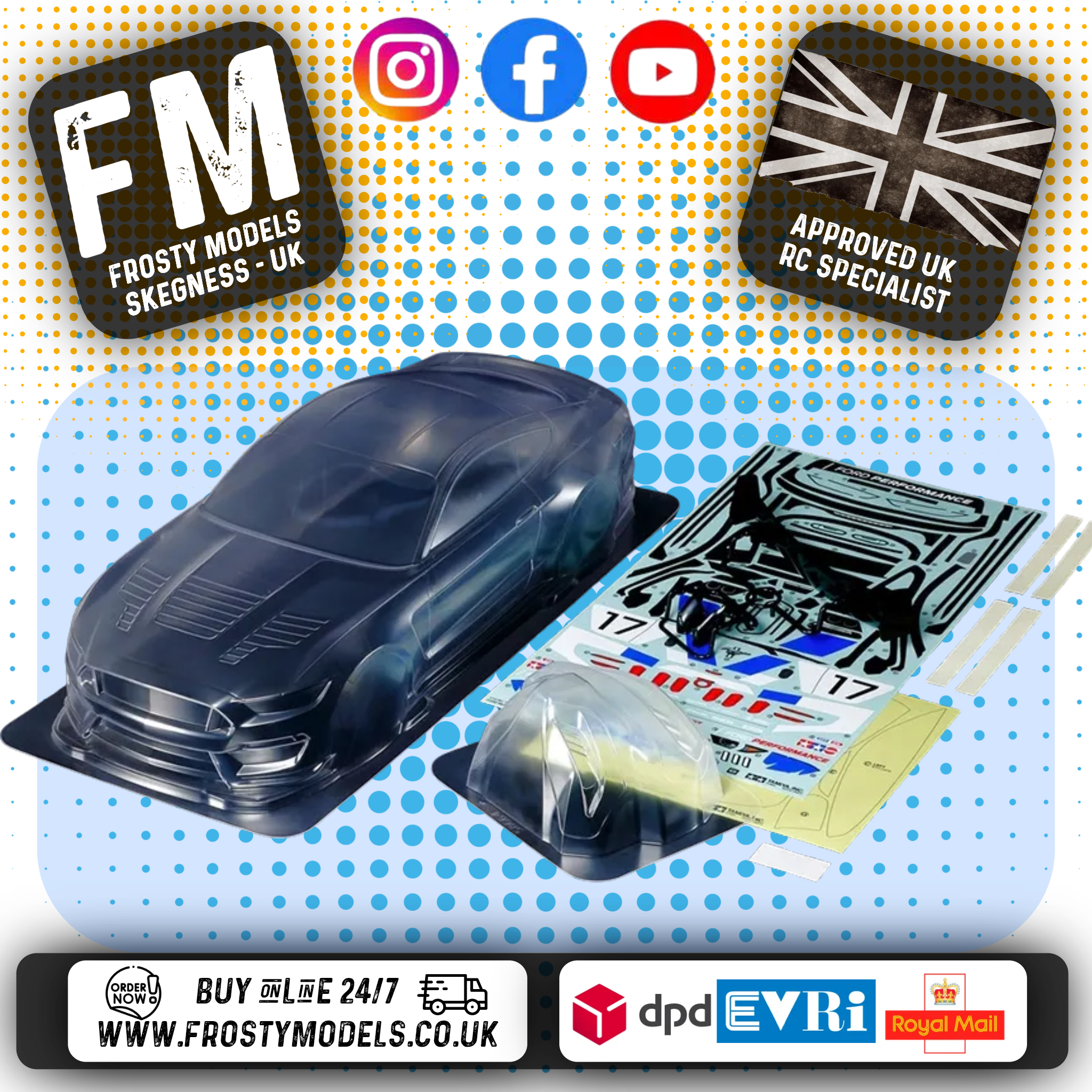 TAMIYA 51614 - RC BODY SET FORD MUSTANG GT4 1/10 (190MM WIDE / 256MM STANDARD WHEELBASE)