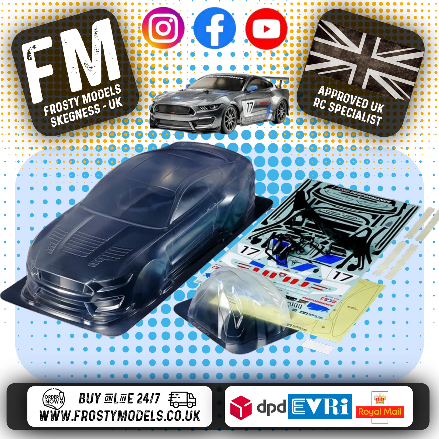 TAMIYA 51614 - RC BODY SET FORD MUSTANG GT4 1/10 (190MM WIDE / 256MM STANDARD WHEELBASE)