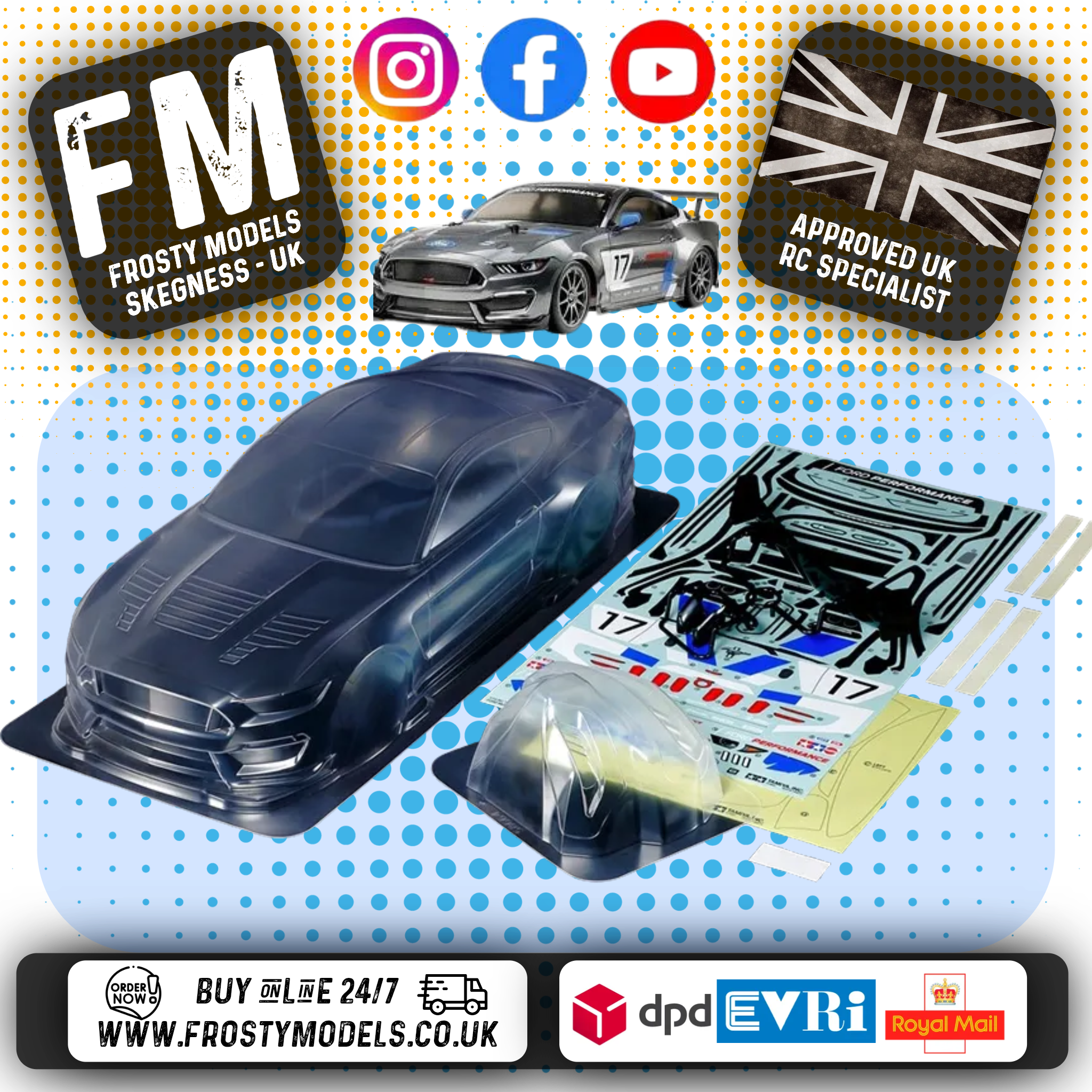 TAMIYA 51614 - RC BODY SET FORD MUSTANG GT4 1/10 (190MM WIDE / 256MM STANDARD WHEELBASE)