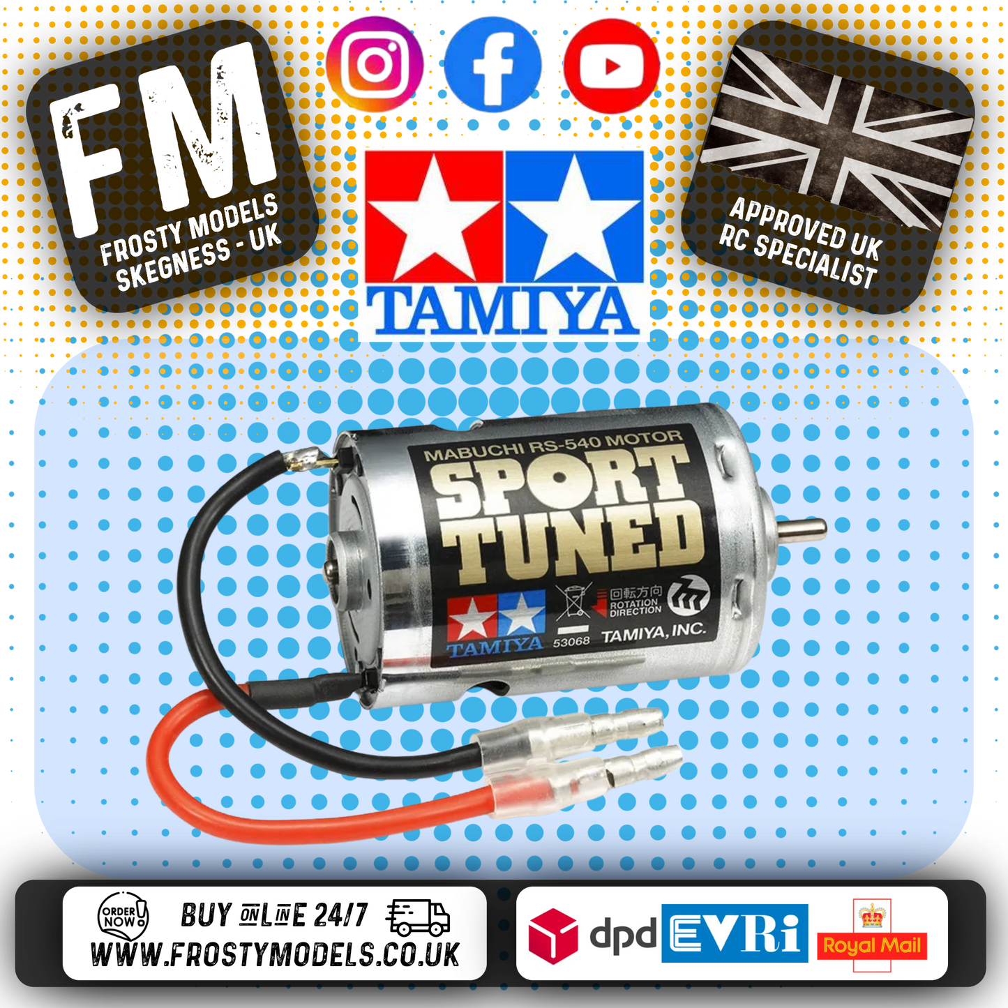 TAMIYA 53068 - RC SPORT TUNED MOTOR 23T BRUSHED 540 TYPE - RPM 18,300