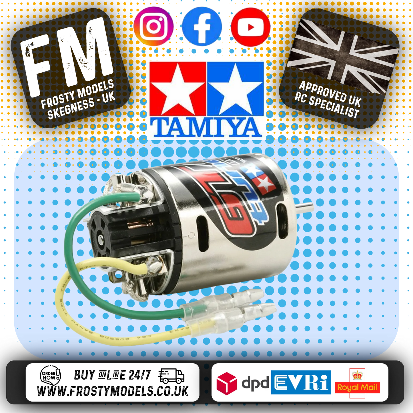 TAMIYA 53779 - RC GT TUNED MOTOR 25T BRUSHED 540 TYPE - RPM 19,000 (REBUILDABLE)