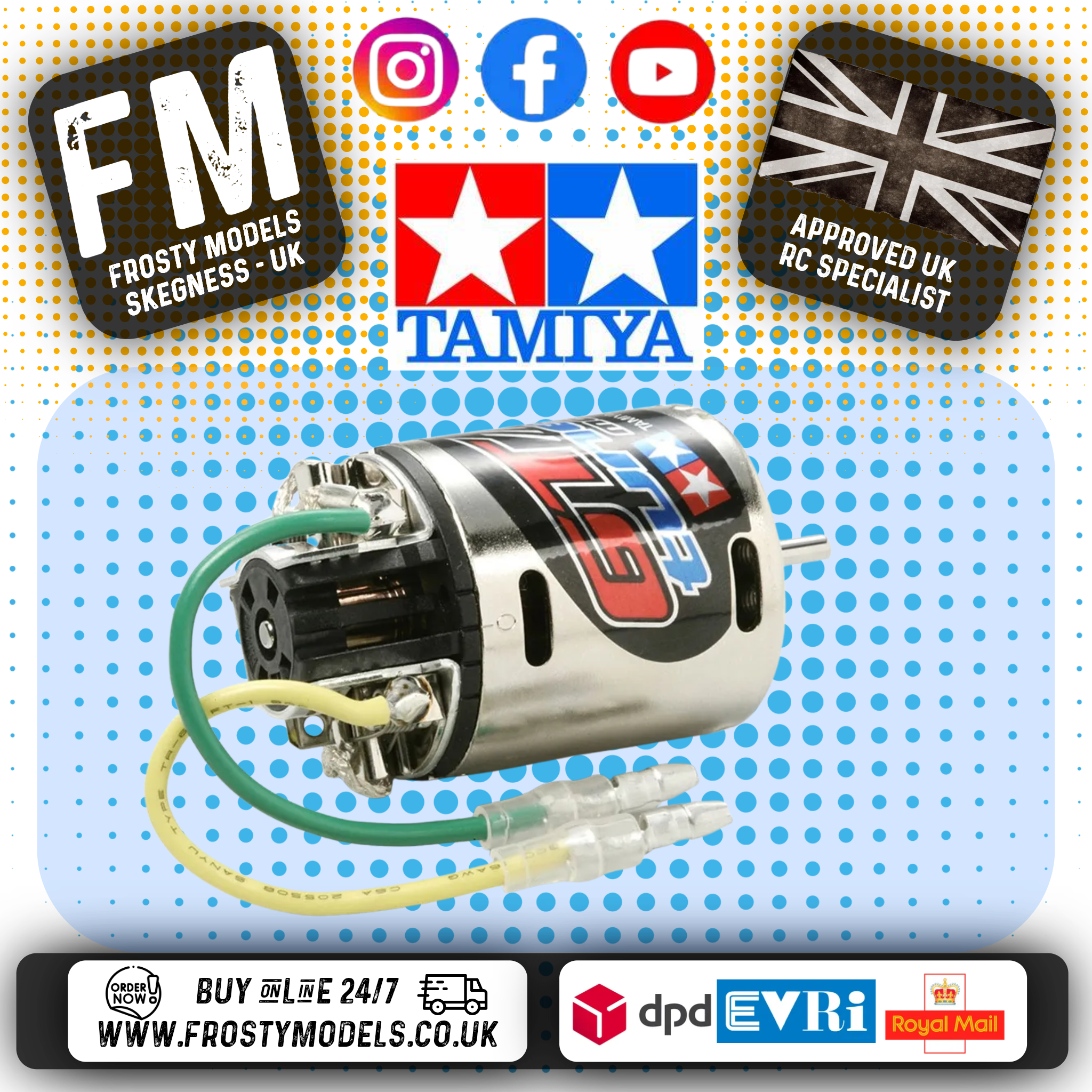 TAMIYA 53779 - RC GT TUNED MOTOR 25T BRUSHED 540 TYPE - RPM 19,000 (REBUILDABLE)