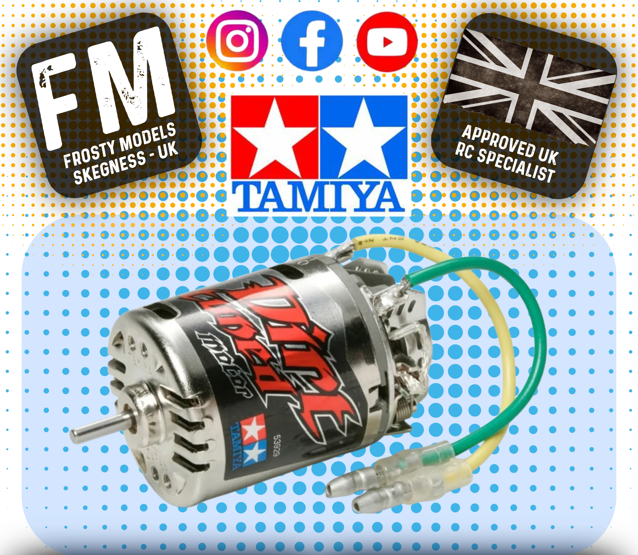 TAMIYA 53929 - RC DIRT TUNED MOTOR 27T BRUSHED 540 TYPE - RPM 17,000 (REBUILDABLE)