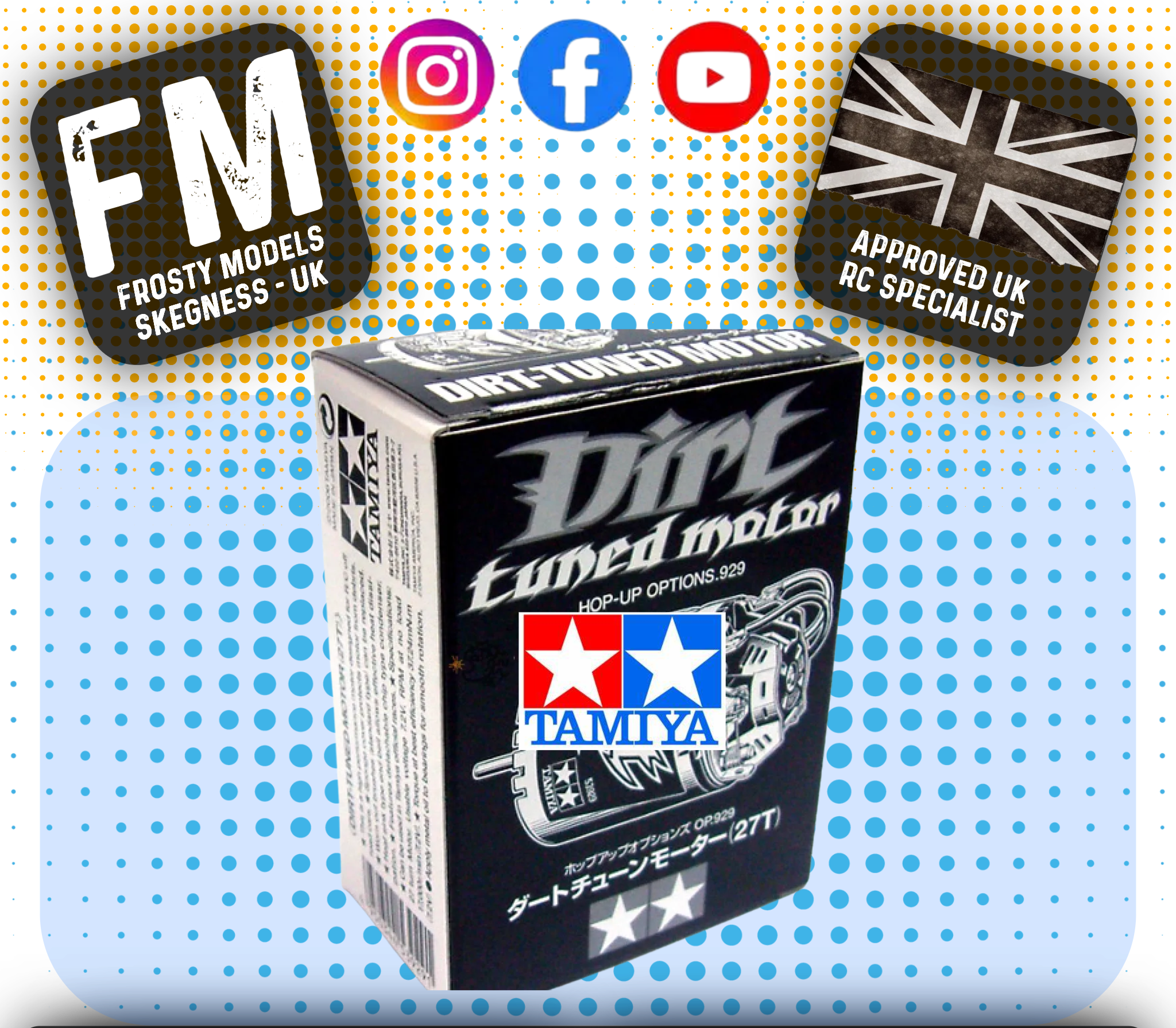 TAMIYA 53929 - RC DIRT TUNED MOTOR 27T BRUSHED 540 TYPE - RPM 17,000 (REBUILDABLE)