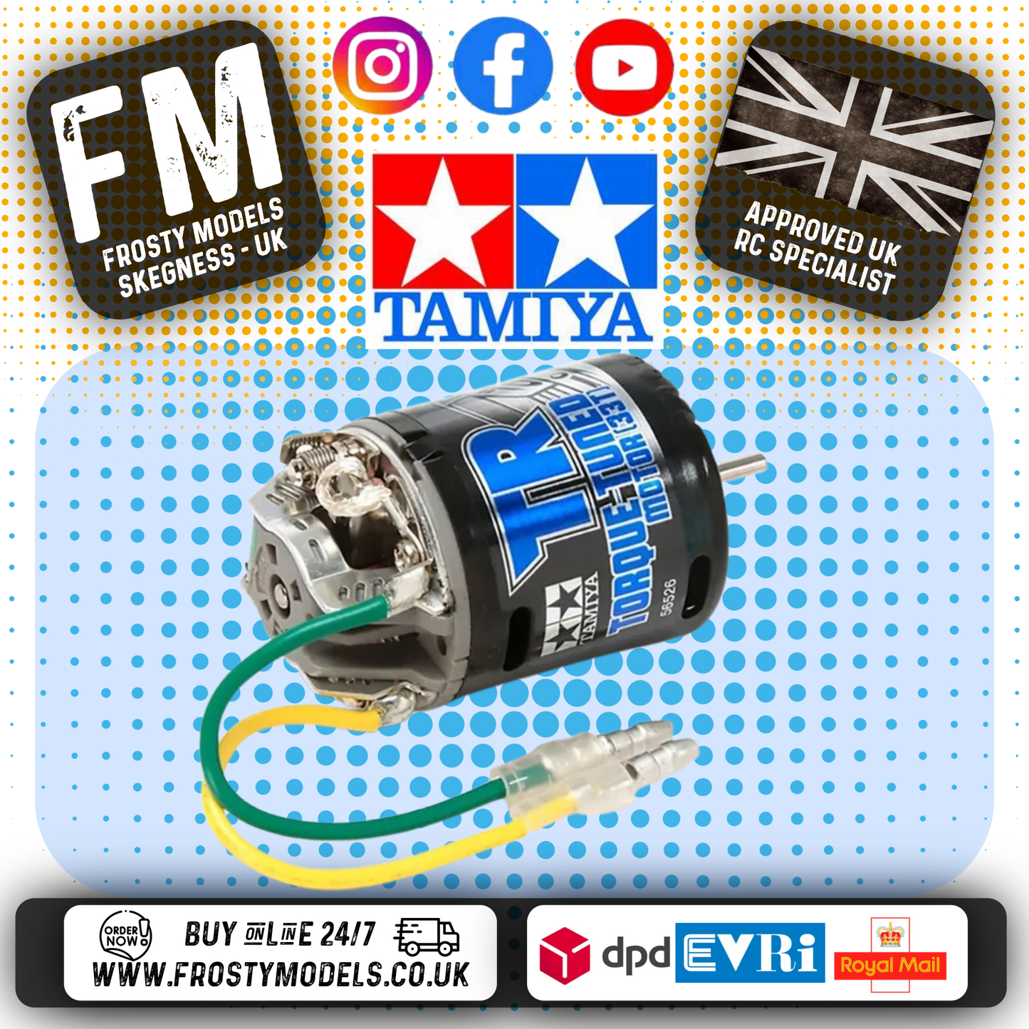 TAMIYA 56526 - RC TORQUE TUNED MOTOR 33T BRUSHED 540 TYPE - RPM 12,500 (REBUILDABLE)